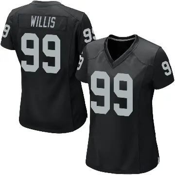 ＃99 Women's Jordan Willis Black Game Las Vegas Raiders Team Color Jersey